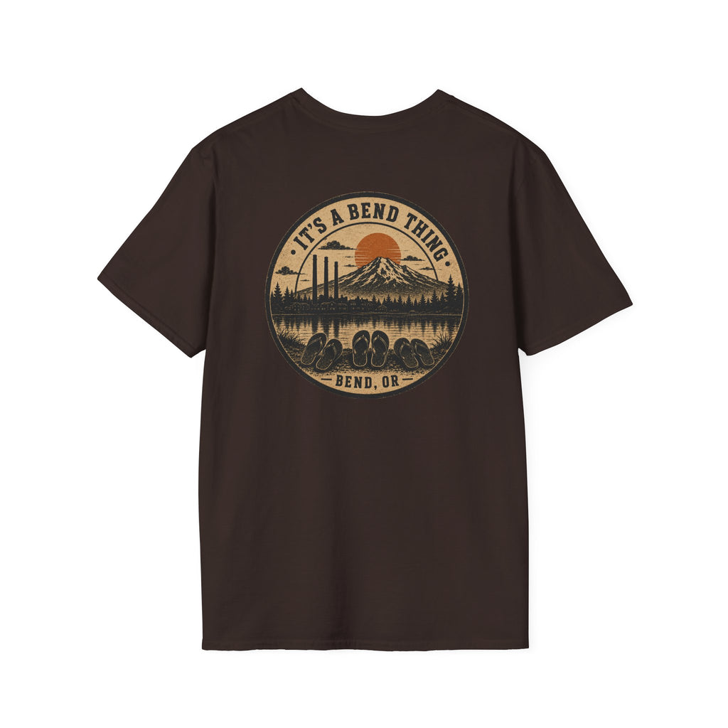 It's a Bend Thing Flip Flops — Bend OR Retro Sunset Mountain Tee