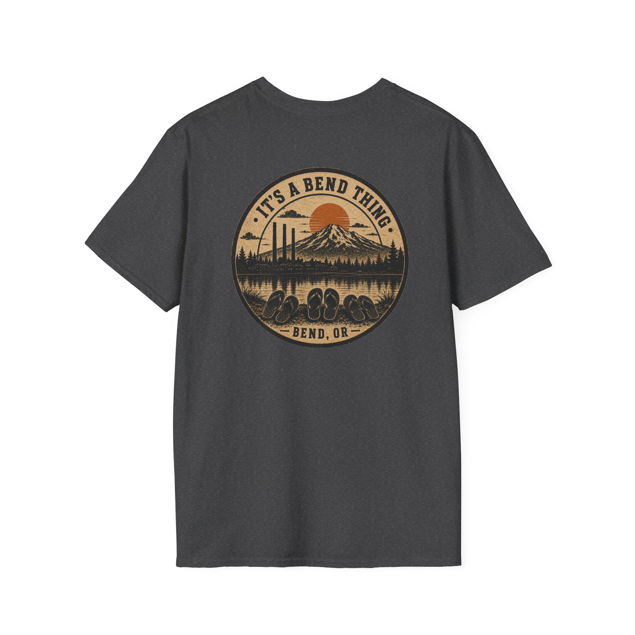 It's a Bend Thing Flip Flops — Bend OR Retro Sunset Mountain Tee