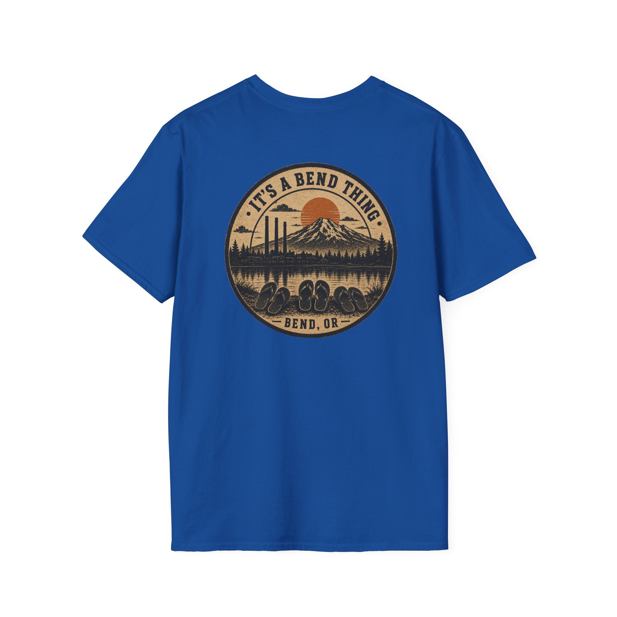 It's a Bend Thing Flip Flops — Bend OR Retro Sunset Mountain Tee