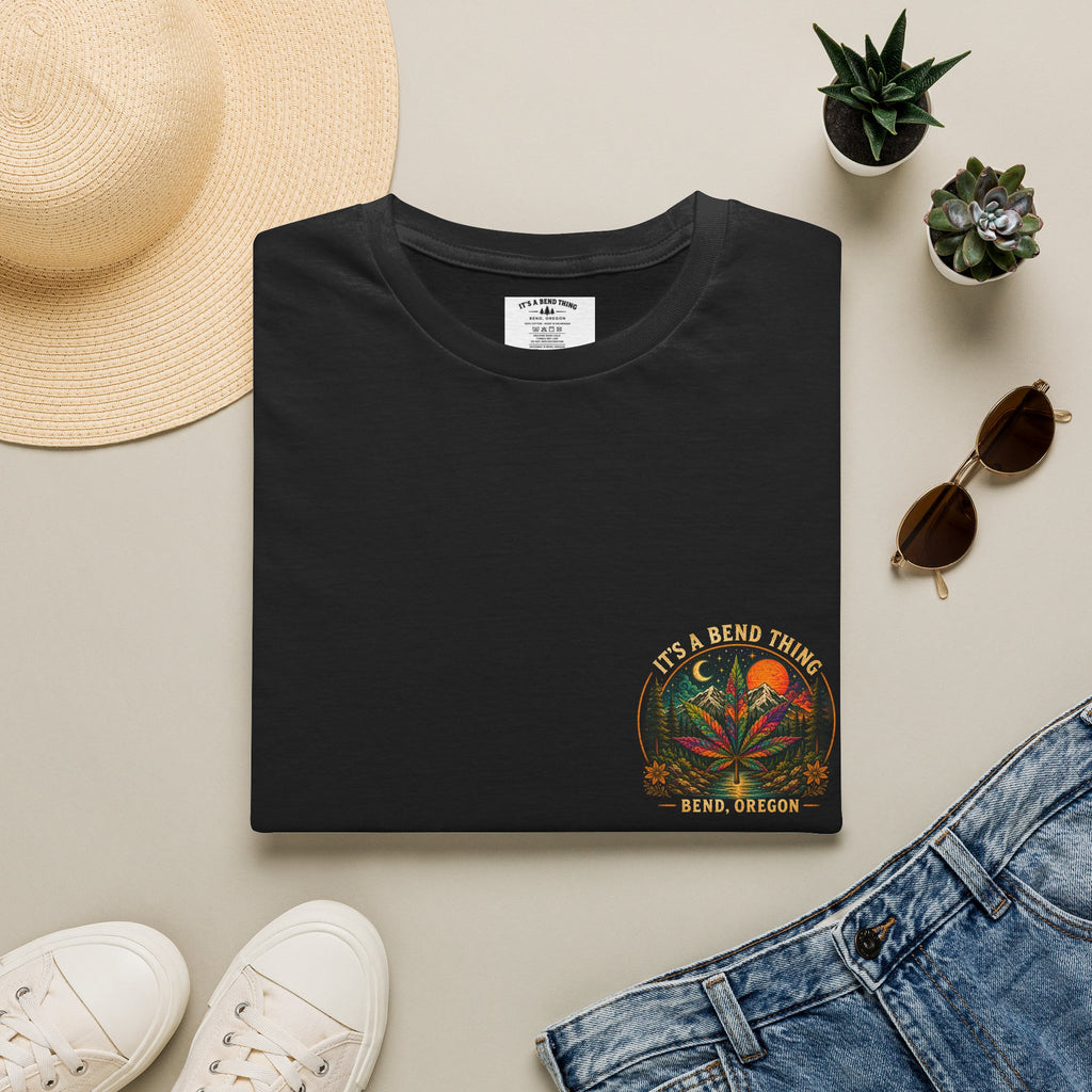 Vintage Sunset Cannabis Pocket T-Shirt