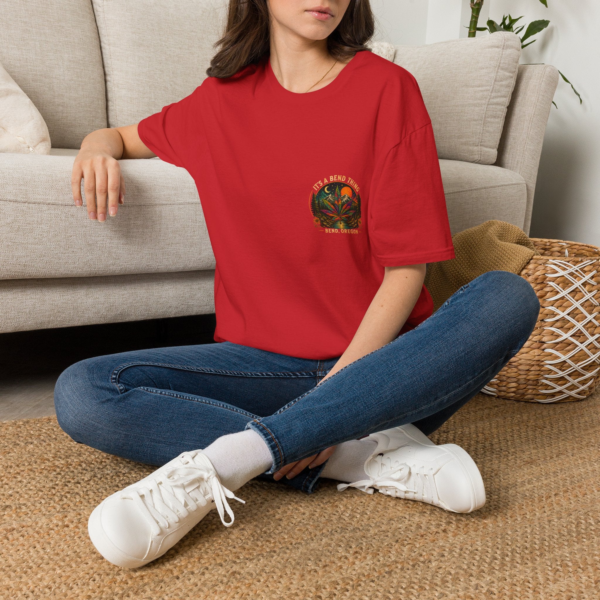 Vintage Sunset Cannabis Pocket T-Shirt