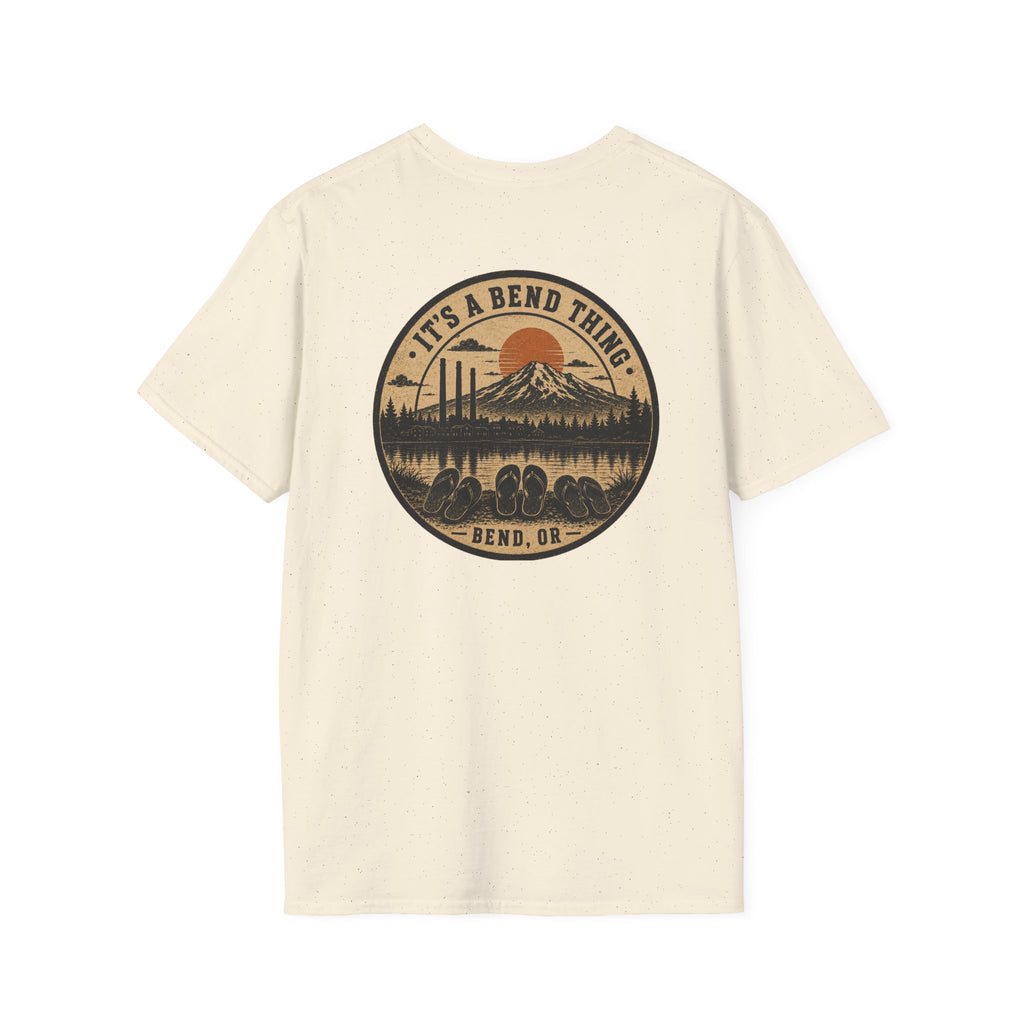 It's a Bend Thing Flip Flops — Bend OR Retro Sunset Mountain Tee