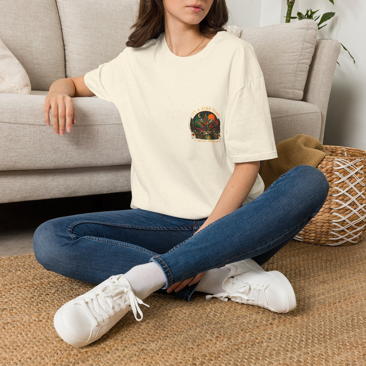 Vintage Sunset Cannabis Pocket T-Shirt