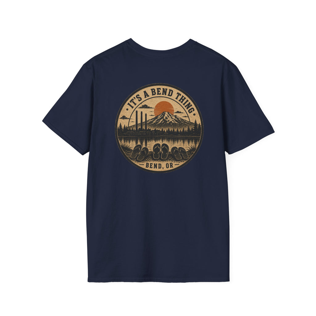 It's a Bend Thing Flip Flops — Bend OR Retro Sunset Mountain Tee