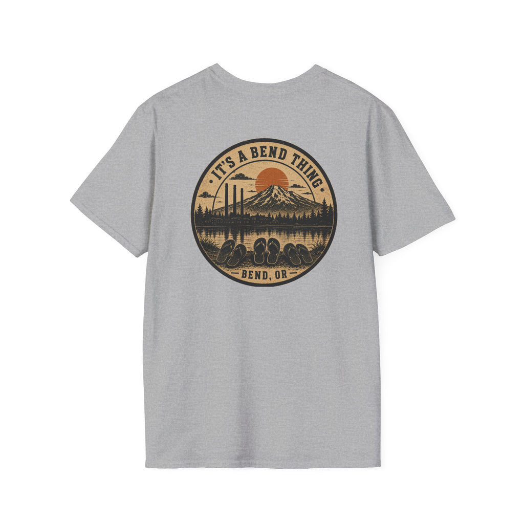 It's a Bend Thing Flip Flops — Bend OR Retro Sunset Mountain Tee