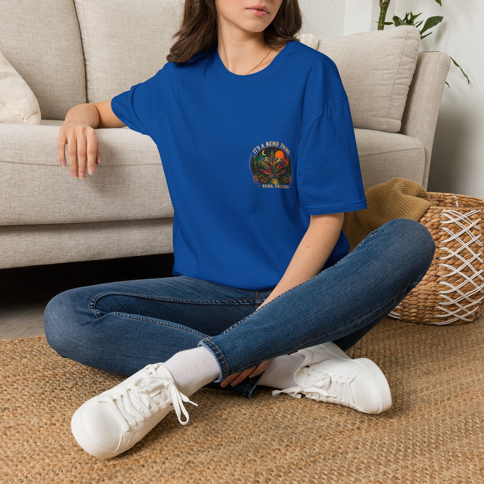 Vintage Sunset Cannabis Pocket T-Shirt