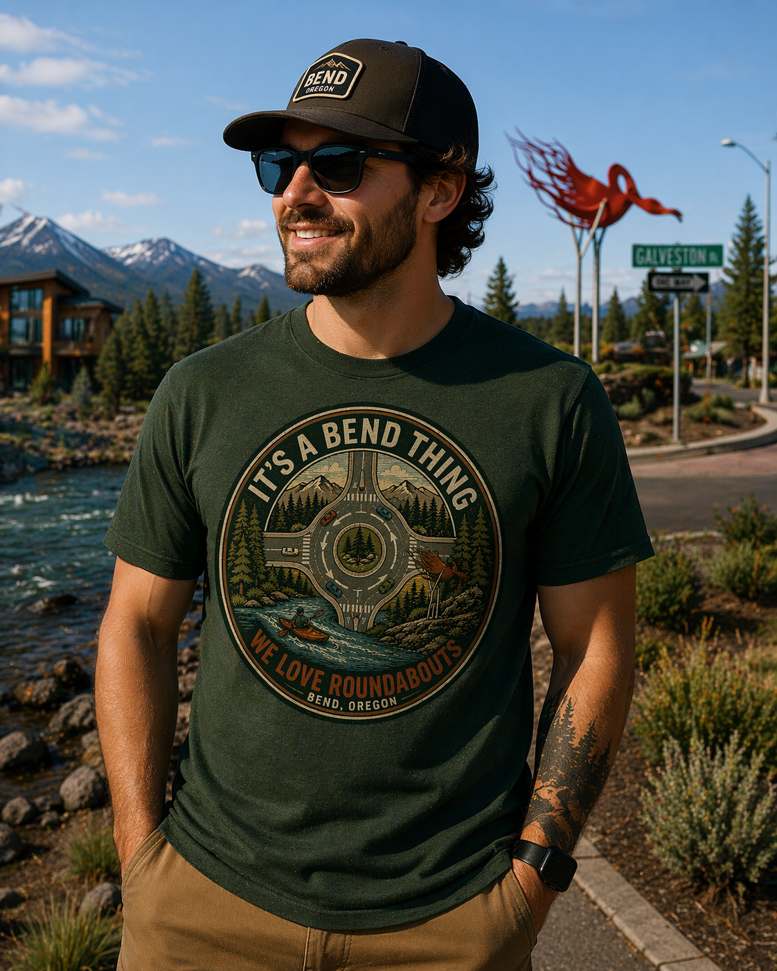 Roundabout Road Trip T-Shirt — "It's a Bend Thing" Scenic Graphic Tee