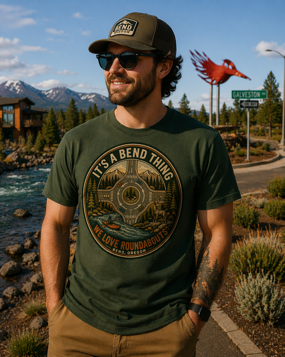 “It’s a Bend Thing” Road Trip T-Shirt — Love Roundabout Scenic Graphic Tee