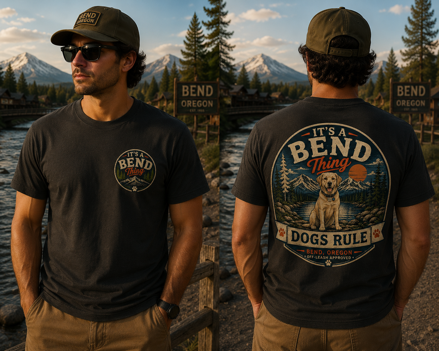 It’s a Bend Thing T-Shirt —White Lab Dogs Rule design