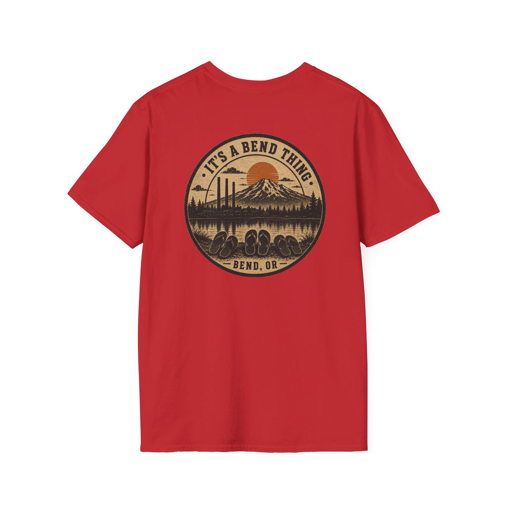 It's a Bend Thing Flip Flops — Bend OR Retro Sunset Mountain Tee