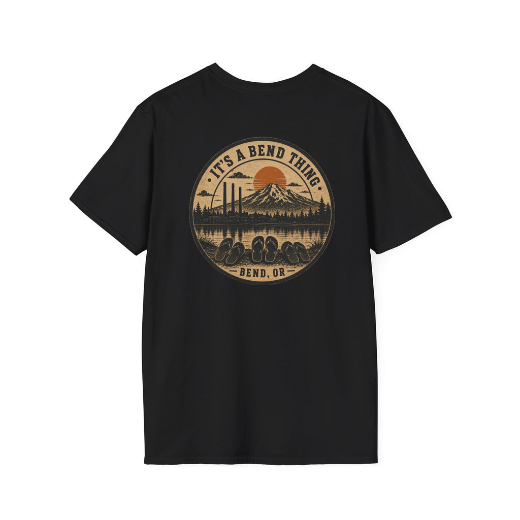 It's a Bend Thing Flip Flops — Bend OR Retro Sunset Mountain Tee