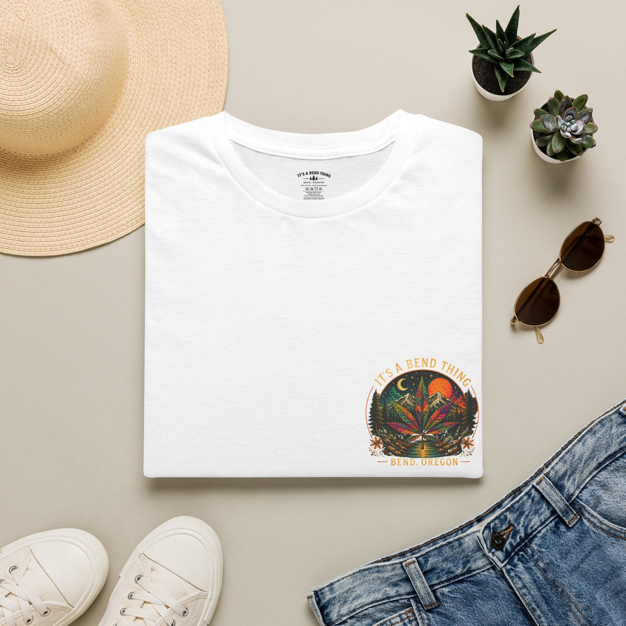 Vintage Sunset Cannabis Pocket T-Shirt