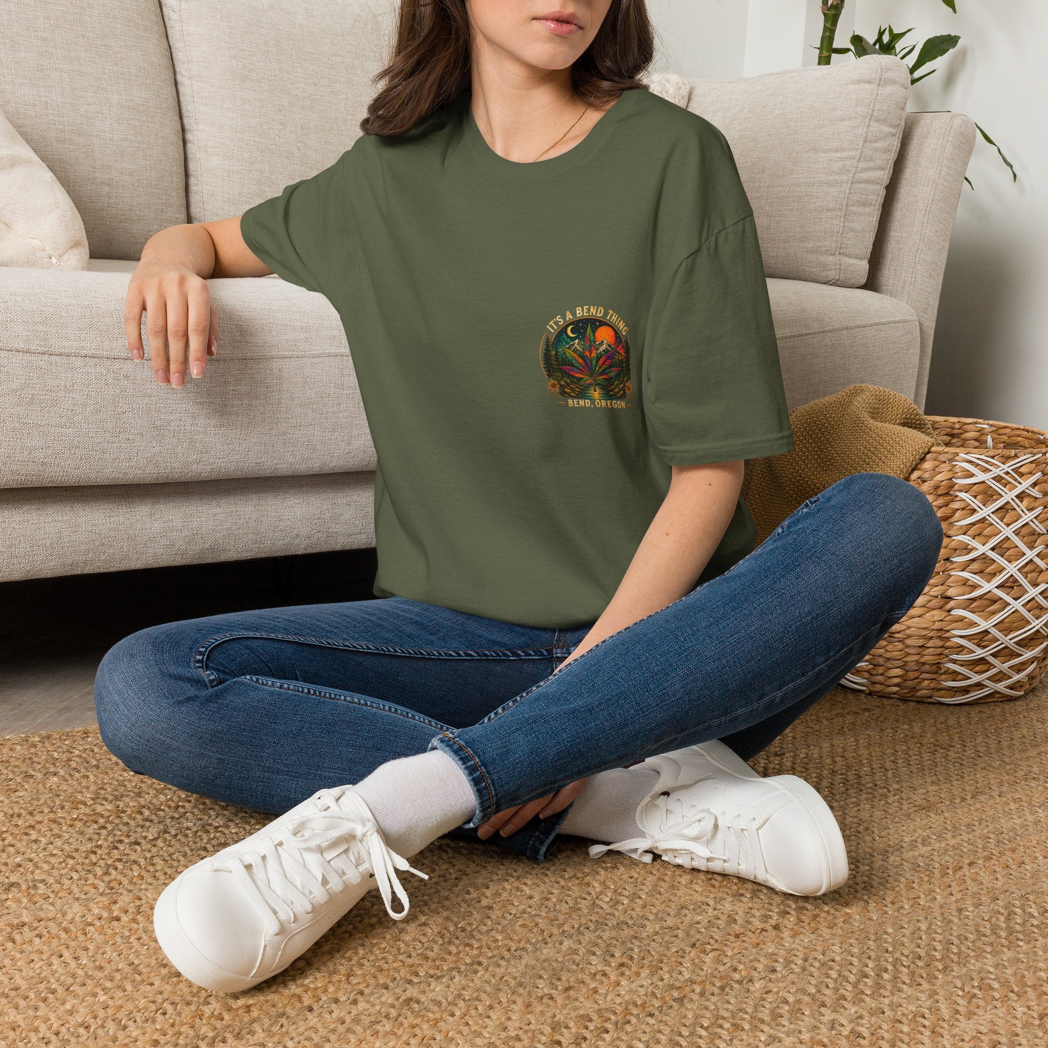 Vintage Sunset Cannabis Pocket T-Shirt