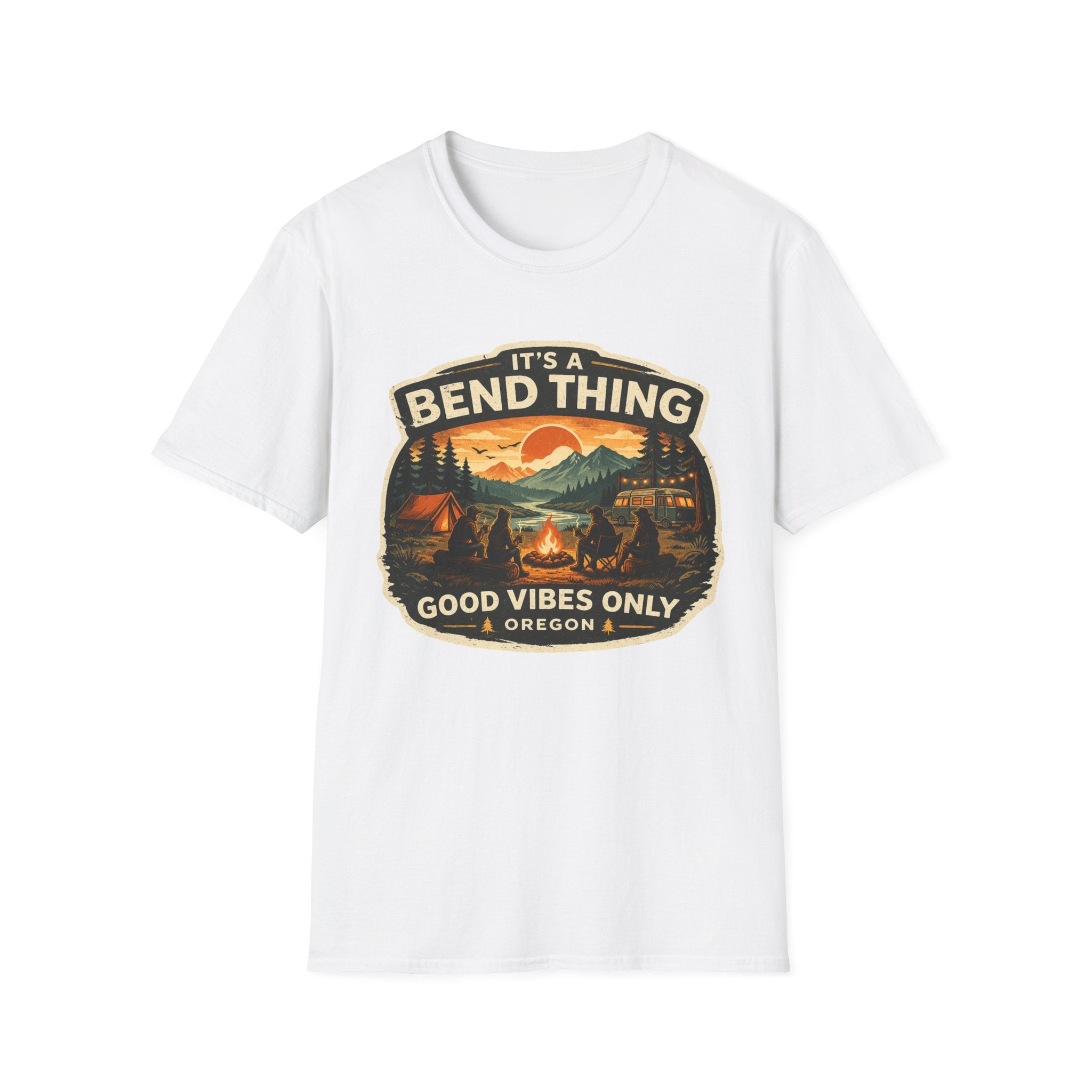 Oregon Camping T-Shirt — "It’s a Bend Thing, Good Vibes Only" Vintage Outdoors Tee