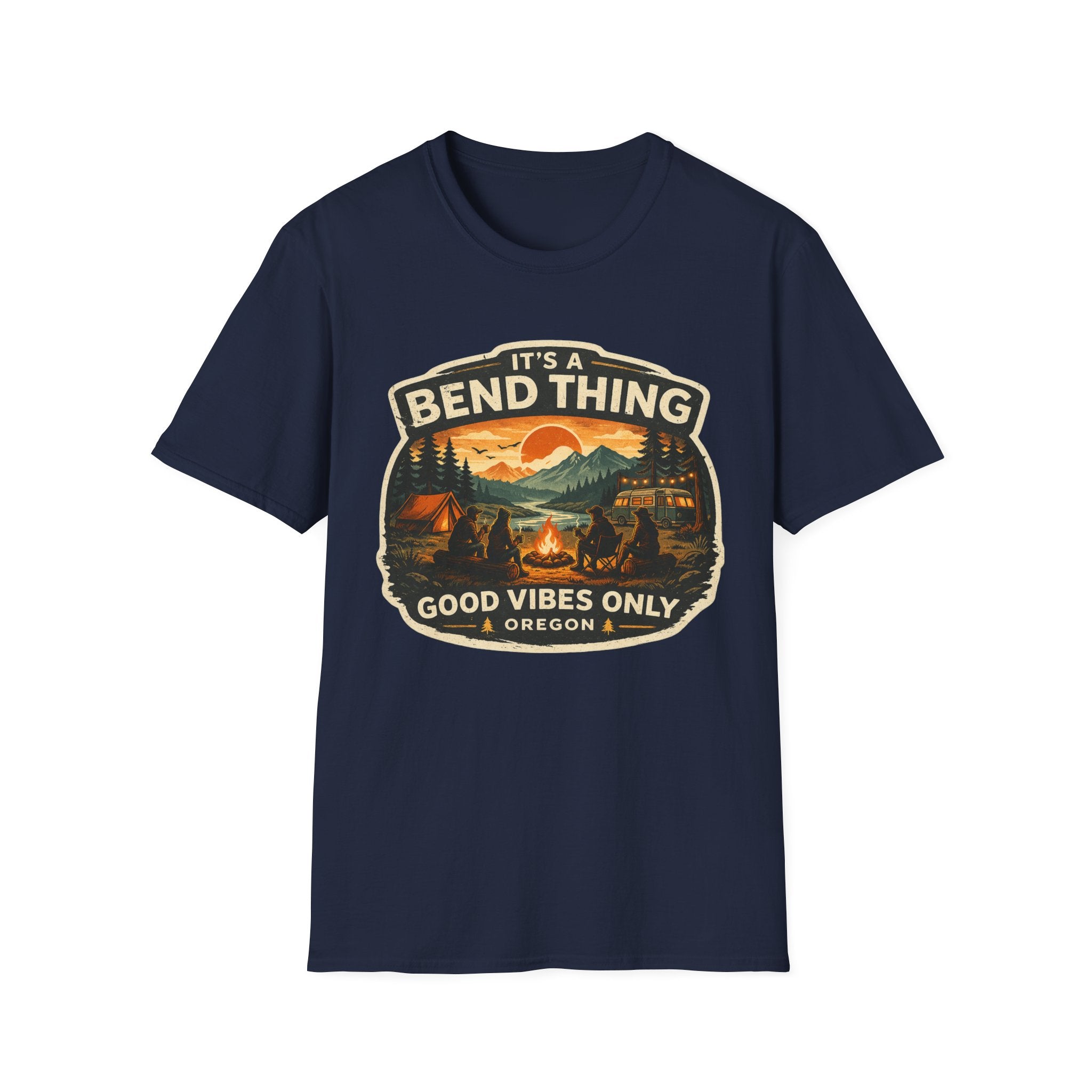Oregon Camping T-Shirt — "It’s a Bend Thing, Good Vibes Only" Vintage Outdoors Tee