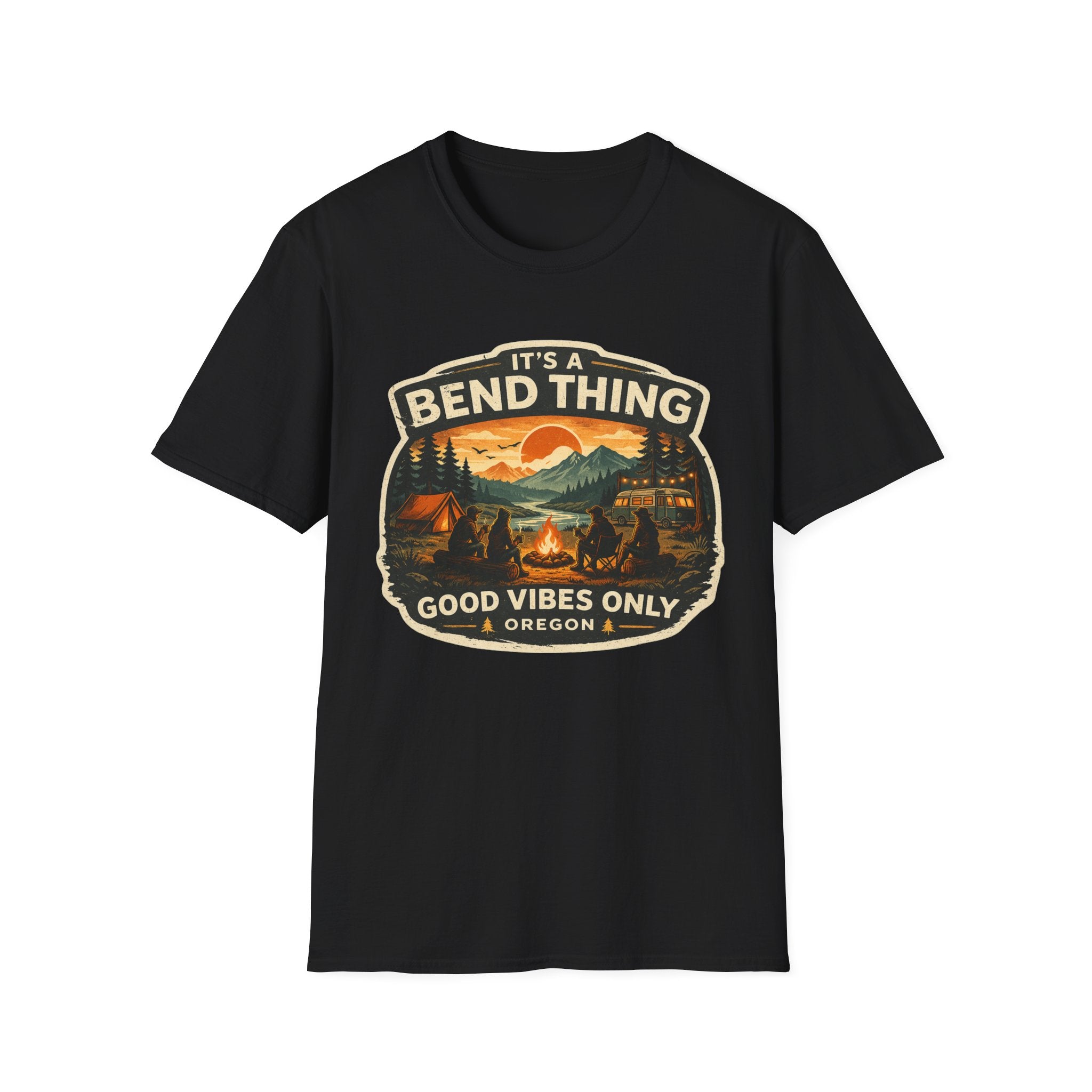 Oregon Camping T-Shirt — "It’s a Bend Thing, Good Vibes Only" Vintage Outdoors Tee