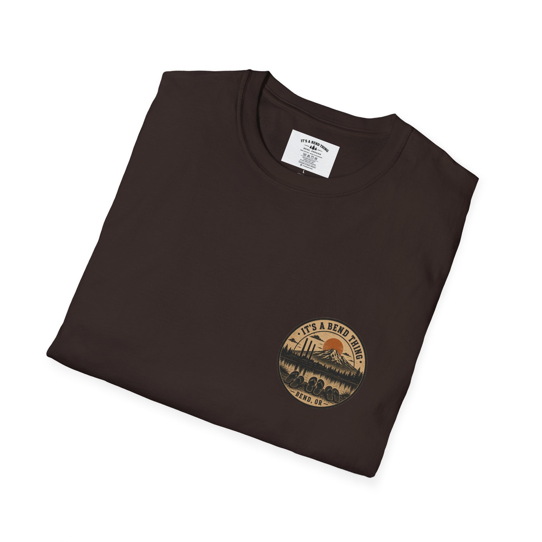 It's a Bend Thing Flip Flops — Bend OR Retro Sunset Mountain Tee