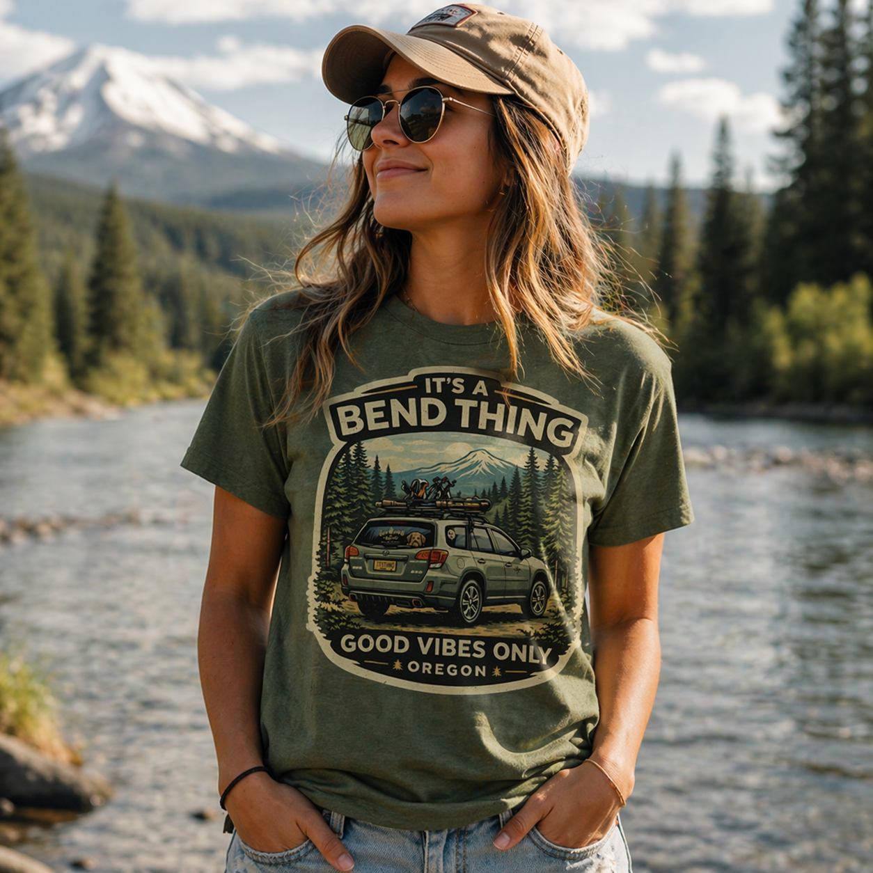 Oregon Camping T-Shirt — "It’s a Bend Thing, Good Vibes Only" Vintage Outdoors Tee