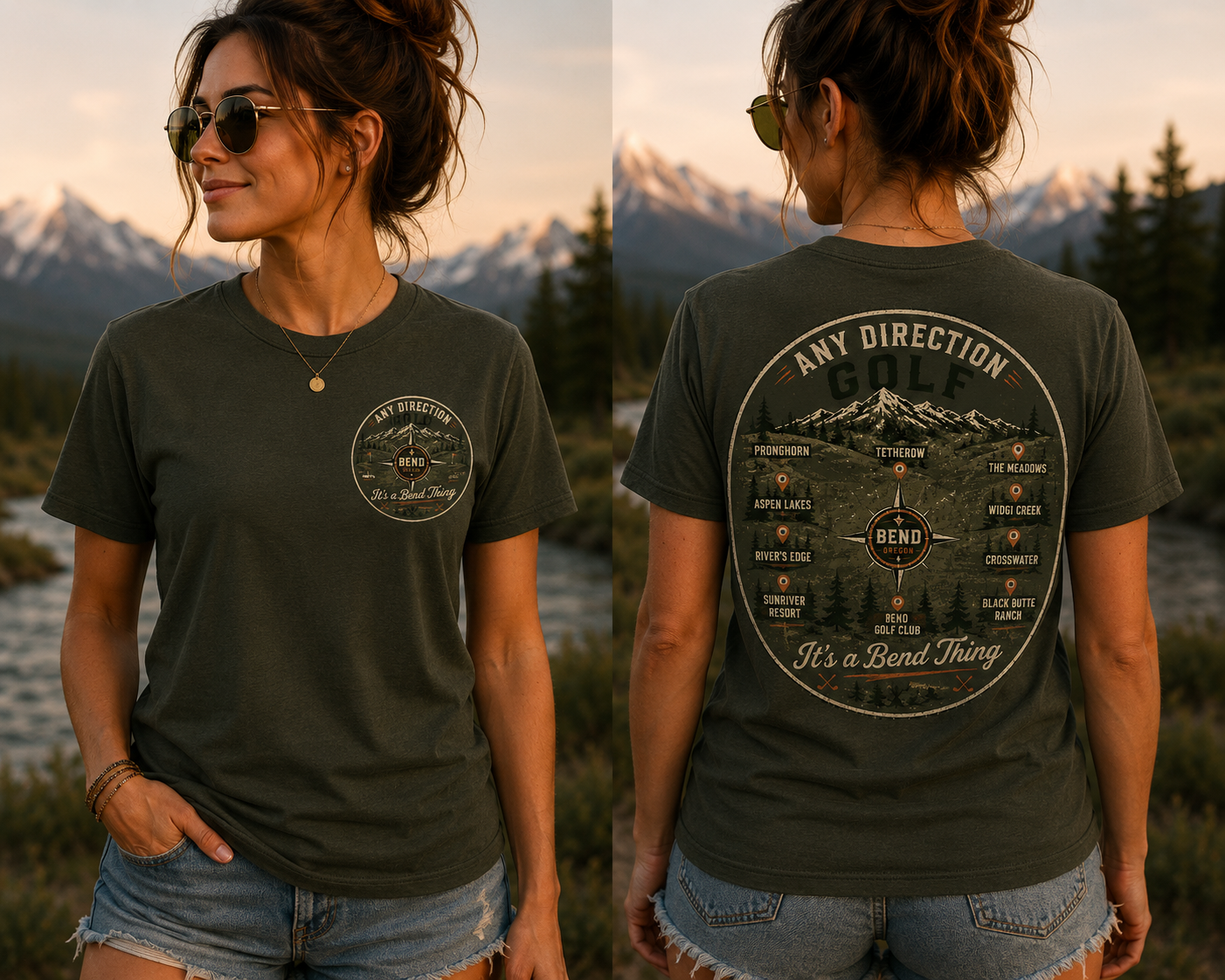 Any Direction Golf T-Shirt — It's a Bend Thing