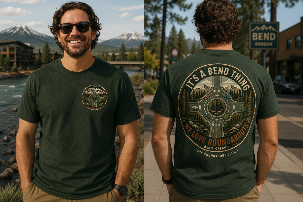 T-Shirt — "It's a Bend Thing: We Love Roundabouts" Bend, Oregon Roundabout Club Graphic Tee