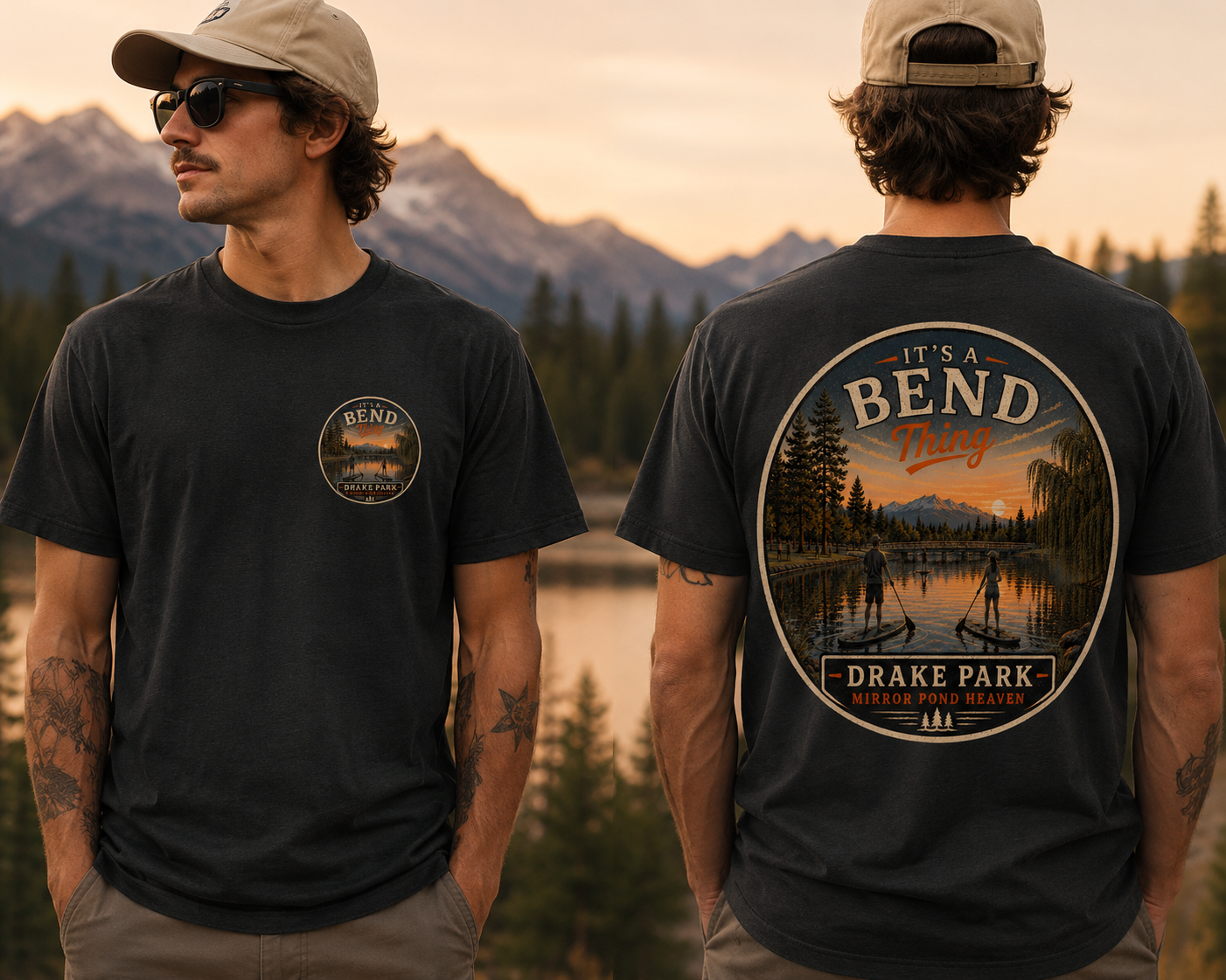 T-Shirt — "It's a Bend Thing: Drake Park" Mirror Pond Heaven Graphic Tee