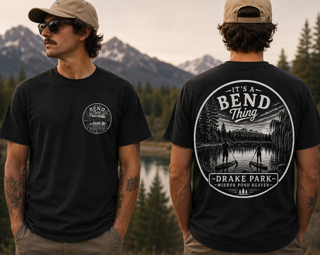 Bend, Oregon Drake Park T-Shirt — "It's a Bend Thing" Scenic Lake Tee